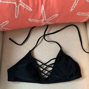 Black criss cross bikini top